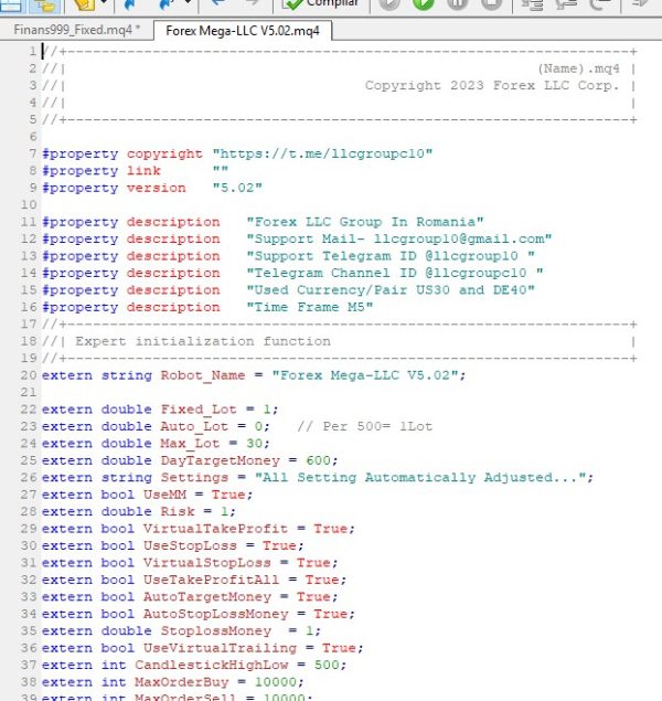 Forex Mega-LLC V5.02 with Source Code (MQ4)